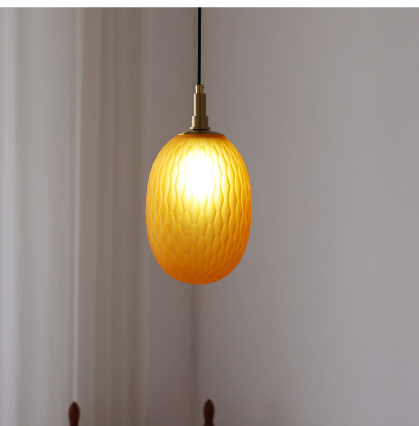 Nordic Pendant Light Bedroom Bedside Glass Droplight Colored Homestay Restaurant Staircase Bar Luminaire