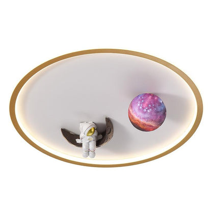 New Creative Astronaut Ceiling Lamp Children's Room Cartoon Moon Planet Bedroom Study Round Nordic Lamps