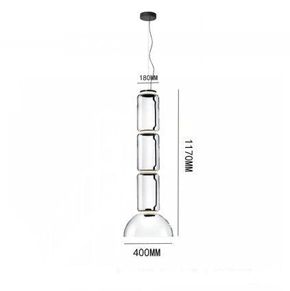 Modern Simple Glass Splicing Time Tunnel Restaurant Empty Chandelier