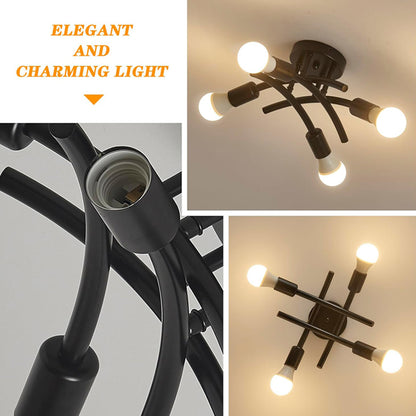 Retro-style Wrought Iron Pipe Pendant Light Industrial Art Pendant Lamp for Modern Living Room and Bedroom Lighting Decor
