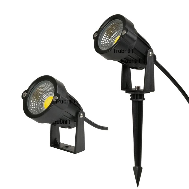 4pcs 5W LED Landscape Lights Waterproof Garden Pathway Lights Walls Trees Flags Outdoor Spotlights with Spike Lawn lamps