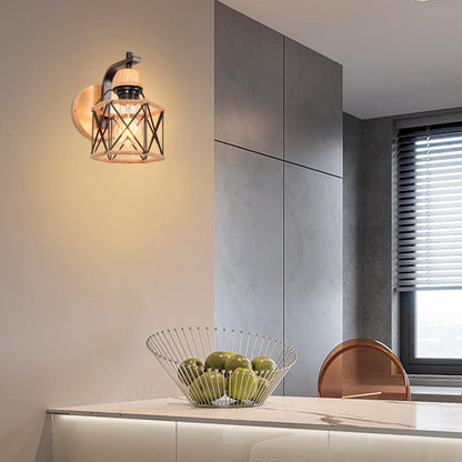Modern Wood Wall Lamps Vintage Sconce Wall Lights Fixture E27 Bedside Retro Lamp Industrial Dining Room Bedroom Lighting