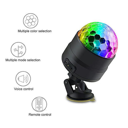 Sound Activated Rotating Disco Ball Party Lights Strobe Light USB LED Stage Lights For Christmas Home KTV Xmas Wedding Show
