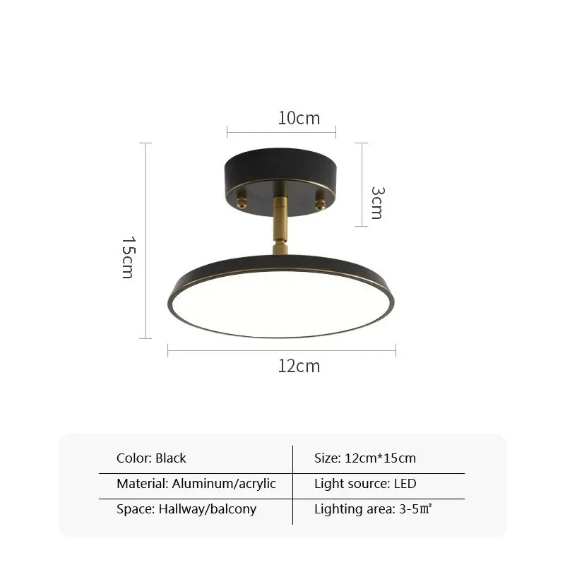 Modern LED Ceiling Light For Living Dining Room Aisle Lamp Rotatable Corridor Balcony Round Copper Light Home Decoration Fixture