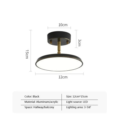 Modern LED Ceiling Light For Living Dining Room Aisle Lamp Rotatable Corridor Balcony Round Copper Light Home Decoration Fixture