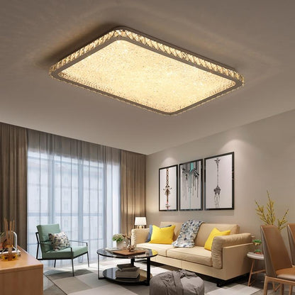 Modern K9 Crystal Circular Square Ceiling+Lights Room Light Suspension Luminaire Plafonnier LED Living Room Lights Lustre
