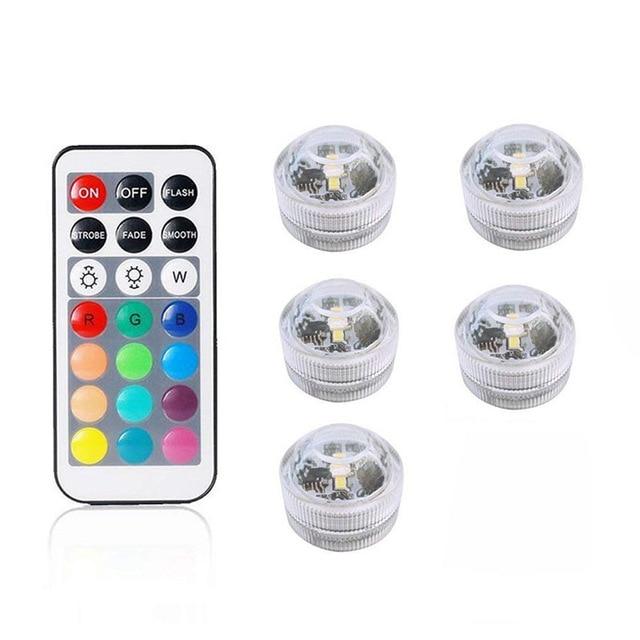 Remote Controlled RGB Submersible Light Battery Operated Underwater Night Lamp Vase Bowl Outdoor Garden Wedding Party Decoration