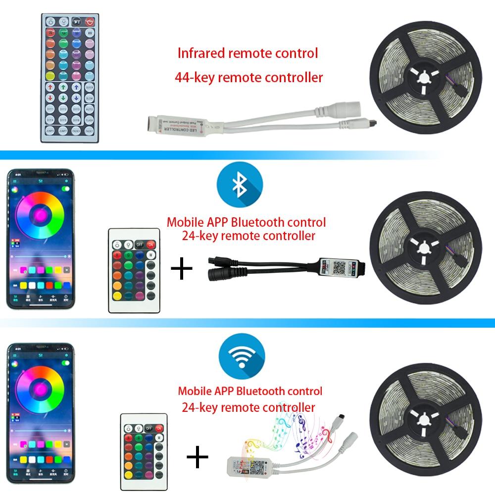 Bluetooth LED Strips Lights luces LED RGB 5050 2835 Flexible Lamp Tape Ribbon With Diode DC 12V 5M 10M 32.8ft Christmas New Year-1