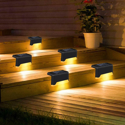 6/8pcs LED Solar Lamp Path Stair Outdoor Waterproof Wall Light Garden Landscape Step Stair Deck Lights Balcony Fence Solar Light