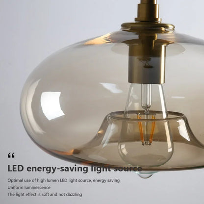 Nordic LED Glass Ceiling Light Cognac For Living Room Bedroom Cloakroom Indoor Warm Light Decor Ceiling Lights