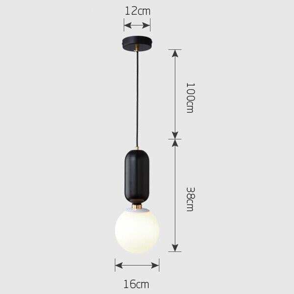 Nordic LED Pendant Lights Frosted Glass Industrial Handin Pendant Lamp Modern Bedroom Hanglamp Living Room Suspension Luminaire
