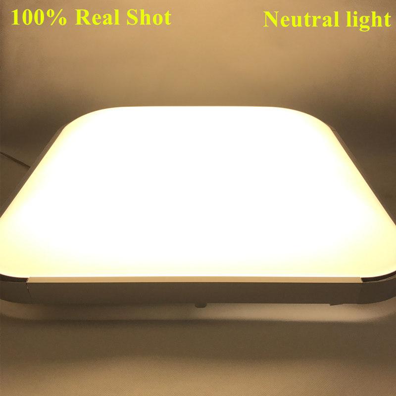 Modern 2.4G RF Remote Control Square Aluminum Acrylic LED Ceiling Lamp Cold White+Warm White Stepless Dimming LED Ceiling Light