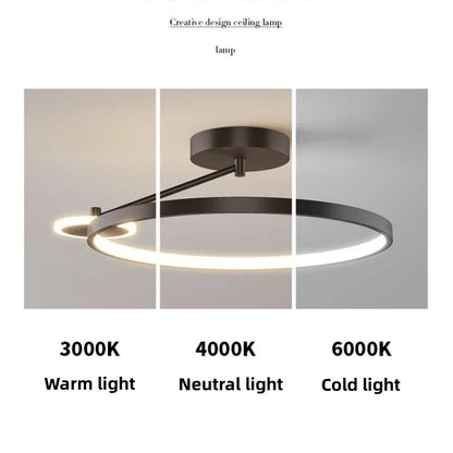 New Design  LED Ceiling Lamp Intelligent Remote Control Living Dining Bedroom Circular Chandelier Corridor Indoor Lighting Decor