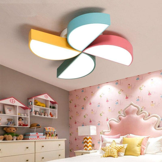 Kids BedroomCeiling Lamp LED Metal Iron Acrylic Color Windmill Children  Living Room Decoration Light Fixture