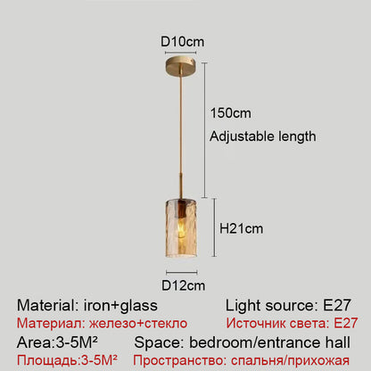 Glass Pendant Lights For Bedroom Dining Room Bar Home Ceiling Chandelier Stair Lamp Interior Hanging Lamps