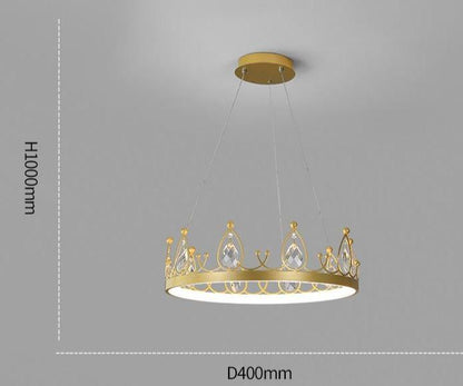 Chandelier Crown Luxury Living Room Bedroom Crystal Lamp