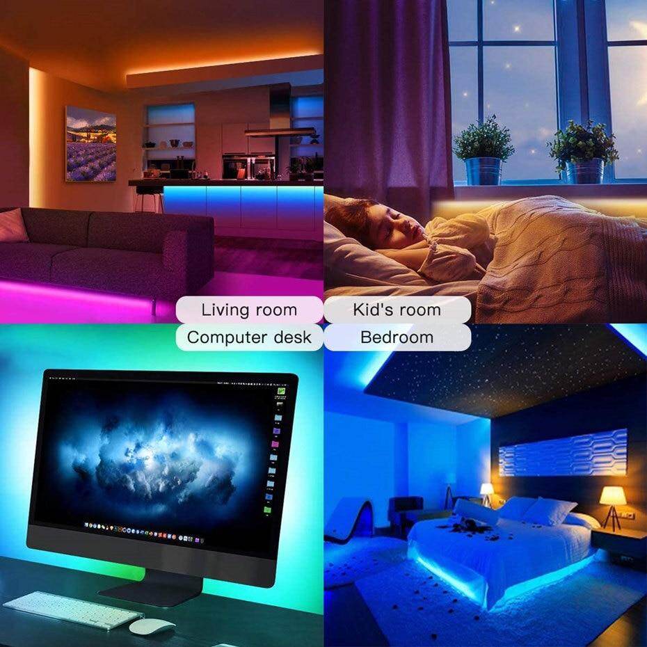 Smart WIFI LED Strip Light Work with Alexa Google Assistant Voice Control RGB LED Lights Strip 5050 60LEDs/m Color Changing