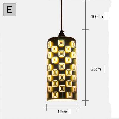 Modern 3D Colorful Nordic Starry Sky Hanging Glass Shade Pendant Lamp Lights E27 LED For Kitchen Restaurant Living Room
