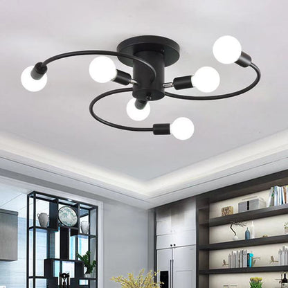 Household E27 Iron Ceiling Chandelier Lamp Modern Style Ceiling Lamp Bedroom Light Surface Installation Dining Room Lamp
