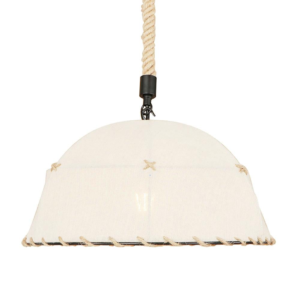 Home Deco Countryside Fabric White Pendant Light LED E27 Simple Hanging Lamp For Lounge Shop Cafe Living Room Bedroom Restaurant