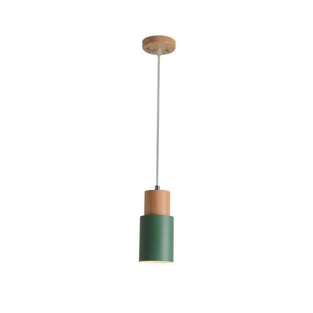 Nordic Simple Wood Pendant Lights LED Hanging Colorful Aluminum Lighting