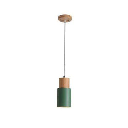 Nordic Simple Wood Pendant Lights LED Hanging Colorful Aluminum Lighting