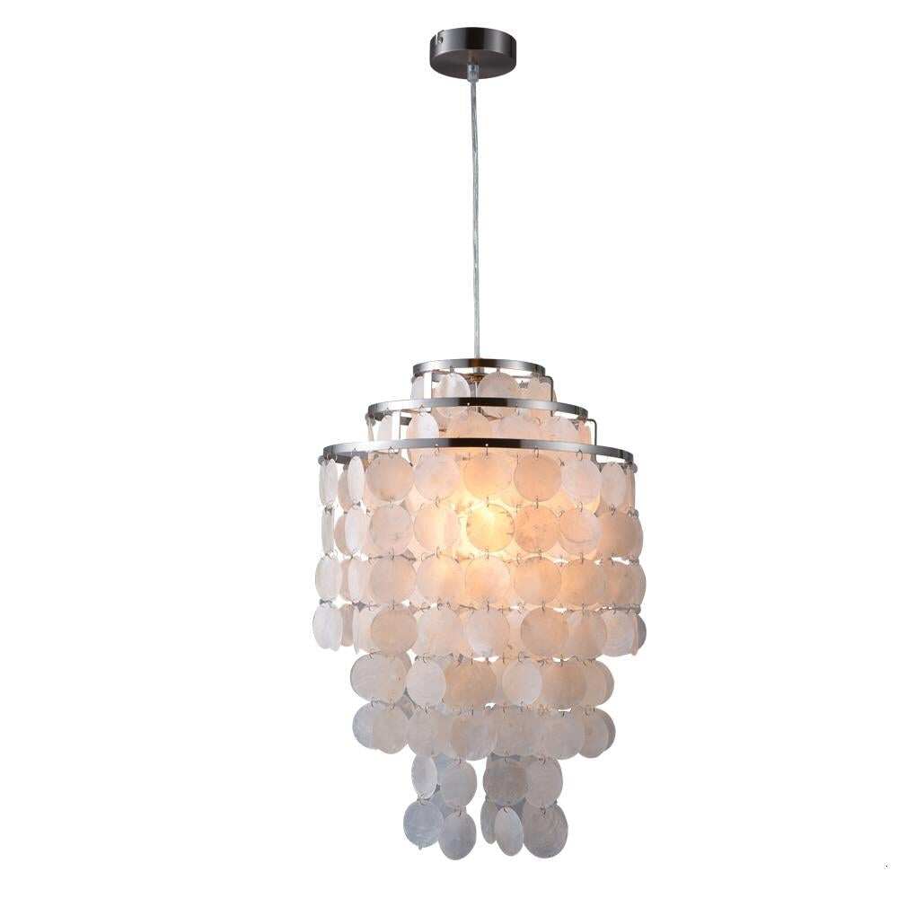 Modern Nordic White Natural Seashell Hanging Pendant Lamp Fixture E27 LED Lights For Home Deco Bedroom Living Room Restaurant