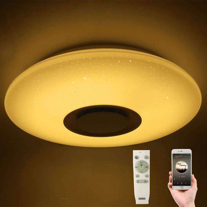 HOT Music Led Ceiling Light Lamp 60W Rgb Flush Mount Round Starlight Music With Bluetooth Speaker Dimmable Color Changing Light