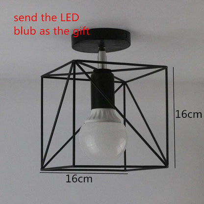 Retro Indoor Lighting Vintage Ceiling Light LED Lights More Kinds Iron Cage Lampshade Warehouse Style Light Fixture