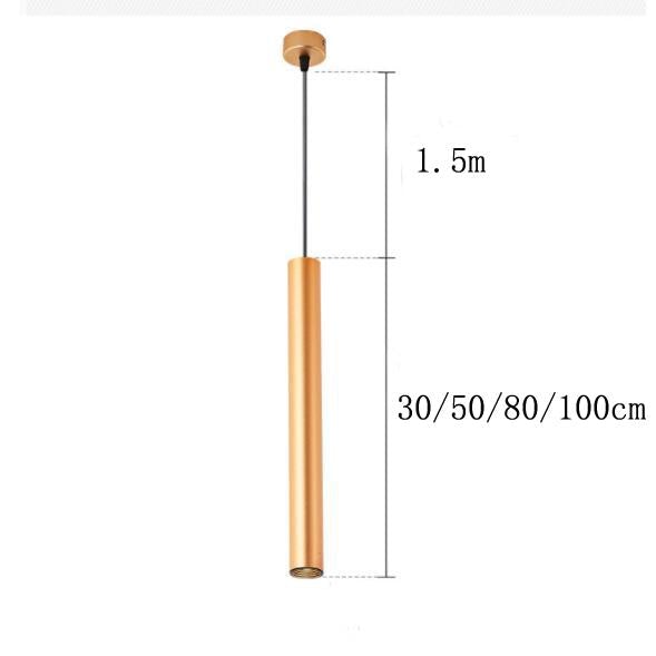 Gold Pendant Lamp Down Lights Kitchen Island Dining Living Room Shop Decoration Cylinder Pipe Pendant Bar Counter Modern