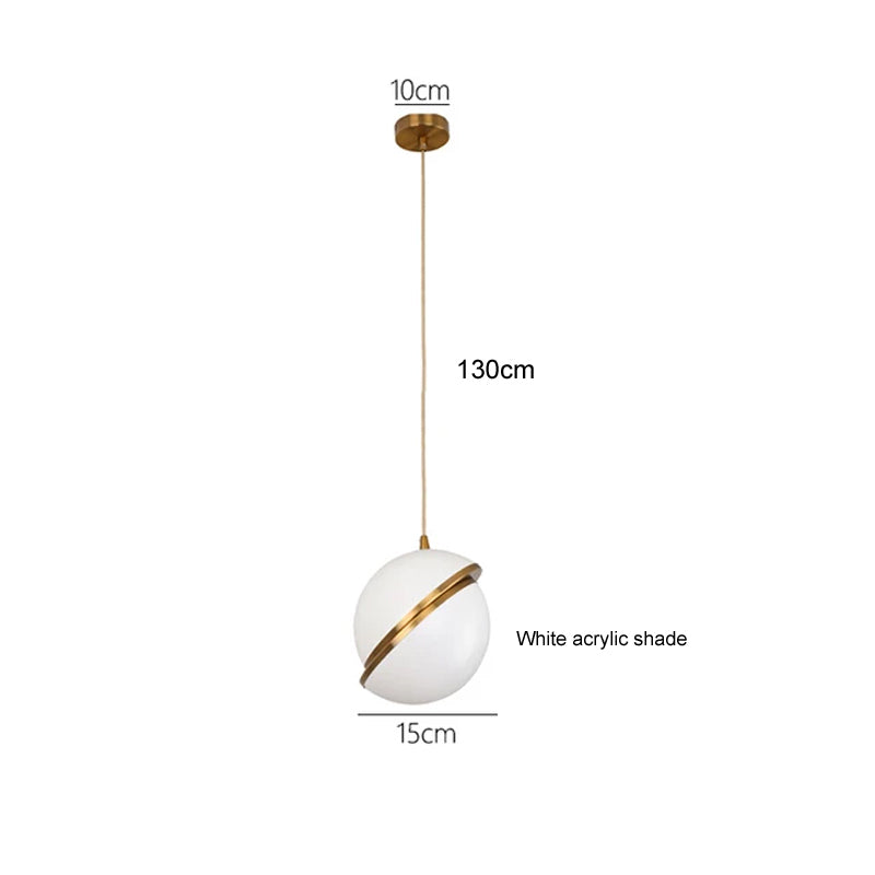 Nordic LED Modern Hanging Light White Bubble Ball Pendant Lights Kitchen Living Room Restaurant Bedroom Gold Hanging Lamp Mount