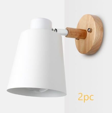 wooden wall lights bedside wall lamp wall sconce modern wall light for bedroom Nordic macaroon 6 color steering head E27