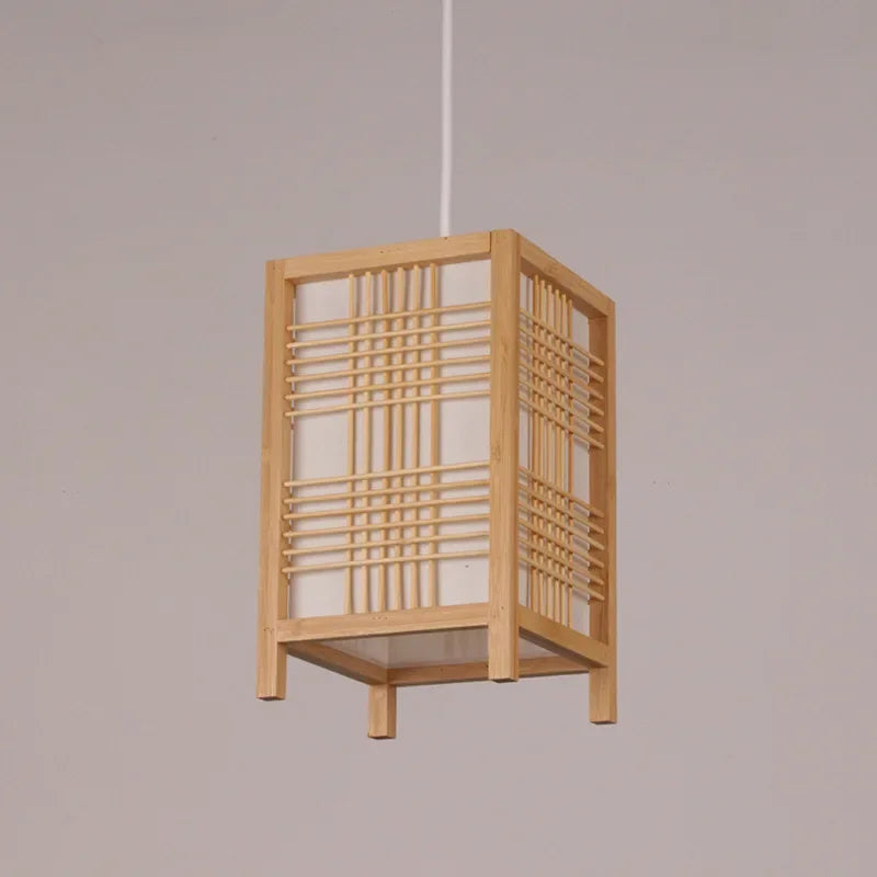 Retro Bamboo pendant lights Creative B&B Guest Room Corridor Bamboo Square Chandeliers Restaurant Chinese Decorative Chandelier