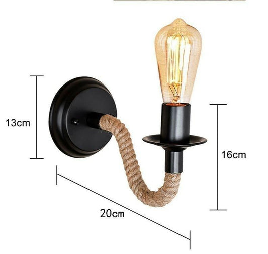 Hemp Rope Wall Lamp American Retro Light Wall Sconce Living Loft Lighting Vanity Light Indoor Sconce Wall Lights Bedroom Lamp