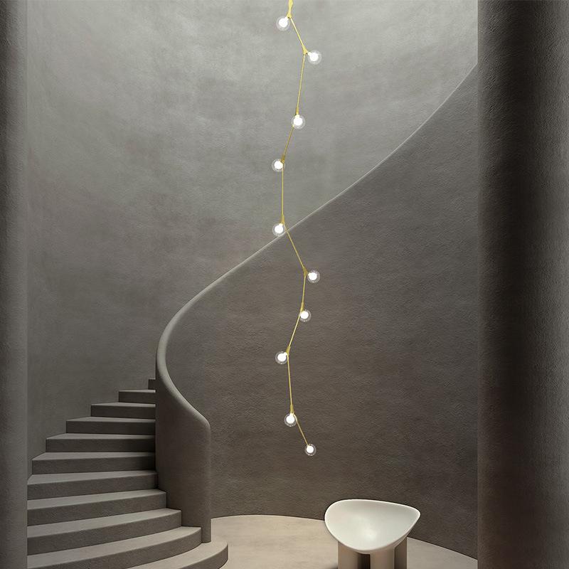 Stair Long Chandelier Modern Simple Personalized Creative Lamp