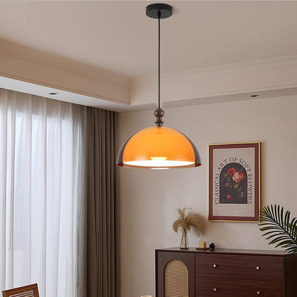 Vintage Pendant Lamp Double layer acrylic lampshade pendant light Dining Room Bar Bedroom bar counter orange mooding lamp