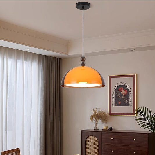 Vintage Pendant Lamp Double layer acrylic lampshade pendant light Dining Room Bar Bedroom bar counter orange mooding lamp