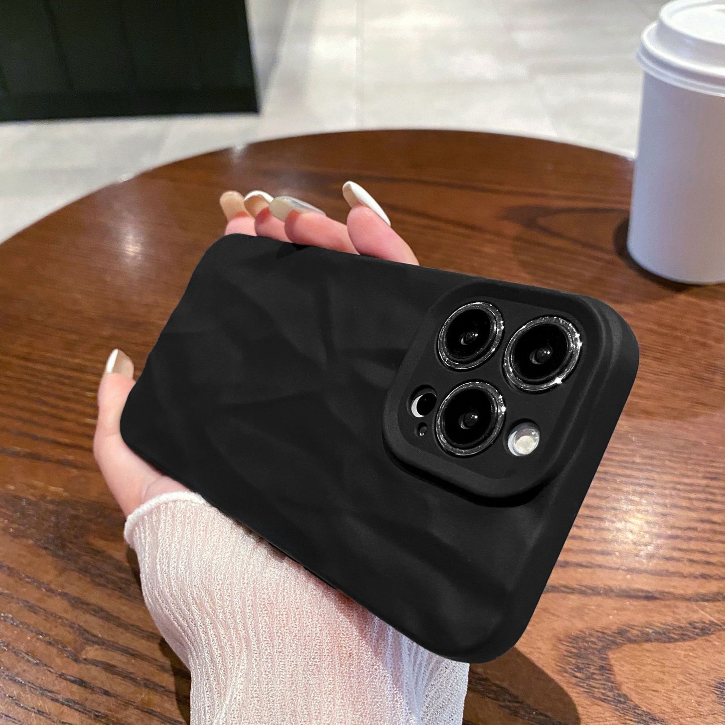 For iPhone 17 16 15 14 13 12 11 Pro Max Plus Mini XS Max X XR Ice Cream Frosted Wrinkled Soft Phone Case Protective Soft Back Cover