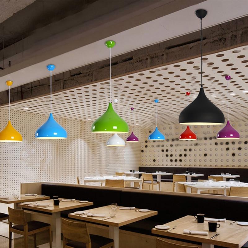 Kitchen Modern Simple Led Pendant Light For Dining Room Restaurant Lamp Aluminum Hanging Room Lamp Renovation Fixture Lampshade