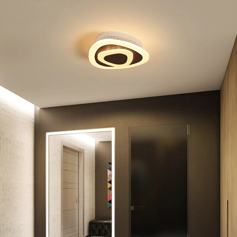 Modern Led Ceiling Lights Dimmable Triangle Art Ceiling Light For Living Room Corridor Hallway White Bedroom Lamp Home Decor