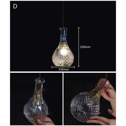 Wine Bottle Led Pendant Light Cafe Bar Decoration Loft Hanglamp Kitchen Hanging Light Fixture Dining Room Hanging Lamp