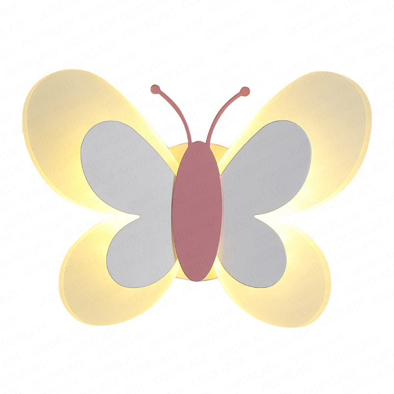 Butterfly Girl Room Lamp Creative Cartoon Children Energy-saving Boy Lamp Wall Lamp
