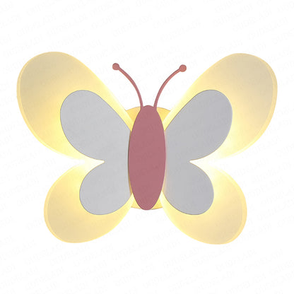 Butterfly Girl Room Lamp Creative Cartoon Children Energy-saving Boy Lamp Wall Lamp