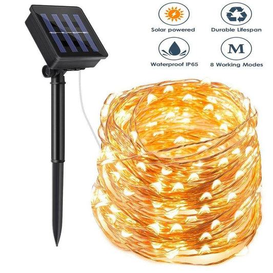 8 Modes Outdoor Solar String Fairy Lights 10M 20M LED Solar Lamps 100/200leds Waterproof For Christmas Garden Street Decoration
