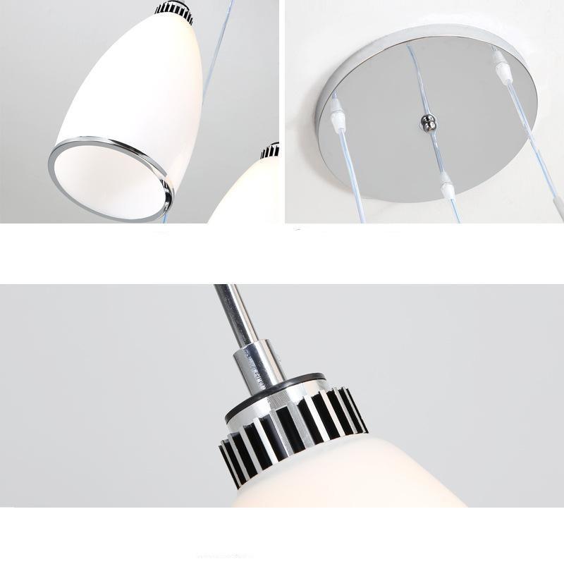 Simple Chandelier Restaurant Light Bar Kitchen Dining Room Bar Front Desk Lamp Three-headed Dining Chandeliers with Glass Lights