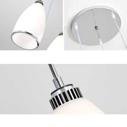 Simple Chandelier Restaurant Light Bar Kitchen Dining Room Bar Front Desk Lamp Three-headed Dining Chandeliers with Glass Lights