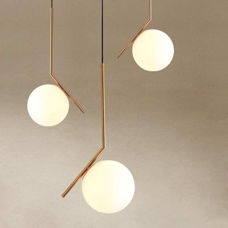 1 PC Nordic Style Pendant Lights Milky White Glassshade Modern Minimalist Led Pendant Lamps for Dining Room Decoration Lighting