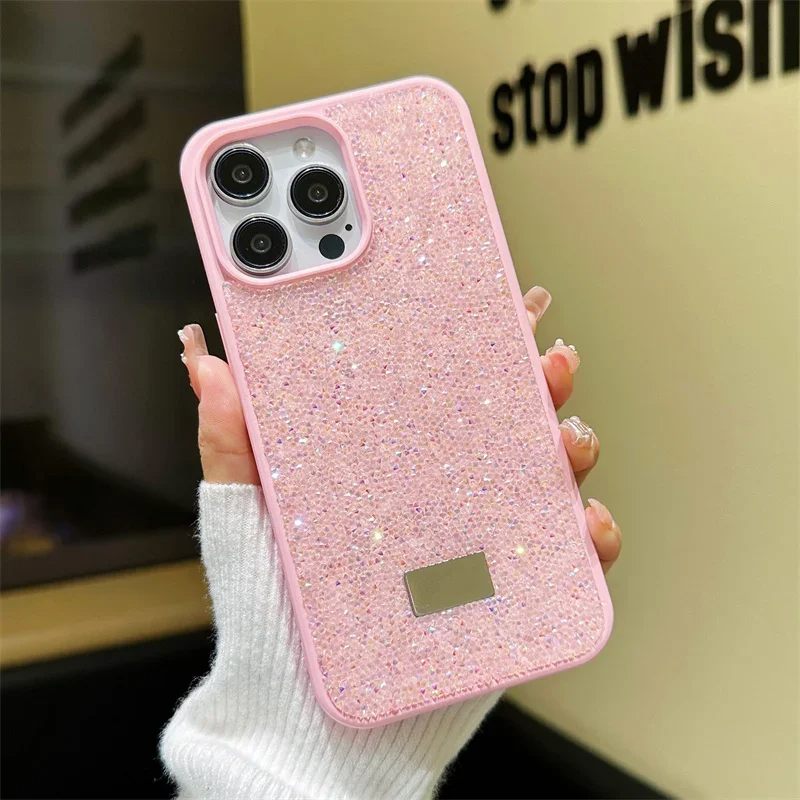 Bling Glitter Phone Case For iPhone 17 16 Pro Max 15Pro 14plus 13 12 Vogue Protective Soft Diamond Cover Protective Shell