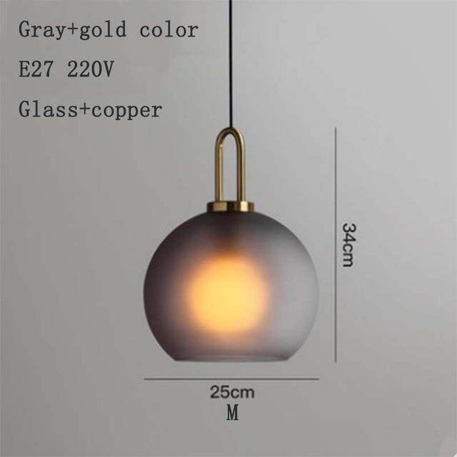 Nordic Modern Simple Glass Ball LED E27 Pendant Lights Interior Lighting Lamps Restaurant Bedroom Stair Decoration Hanging Light