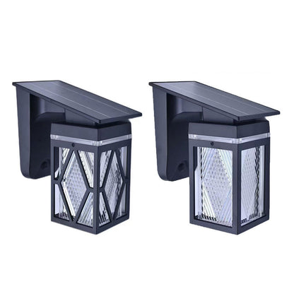 Solar Wall Lights Outdoor Waterproof IP54 3 Color LED Lantern Safety Light for Patio Garden Deck Porch Barn Garage